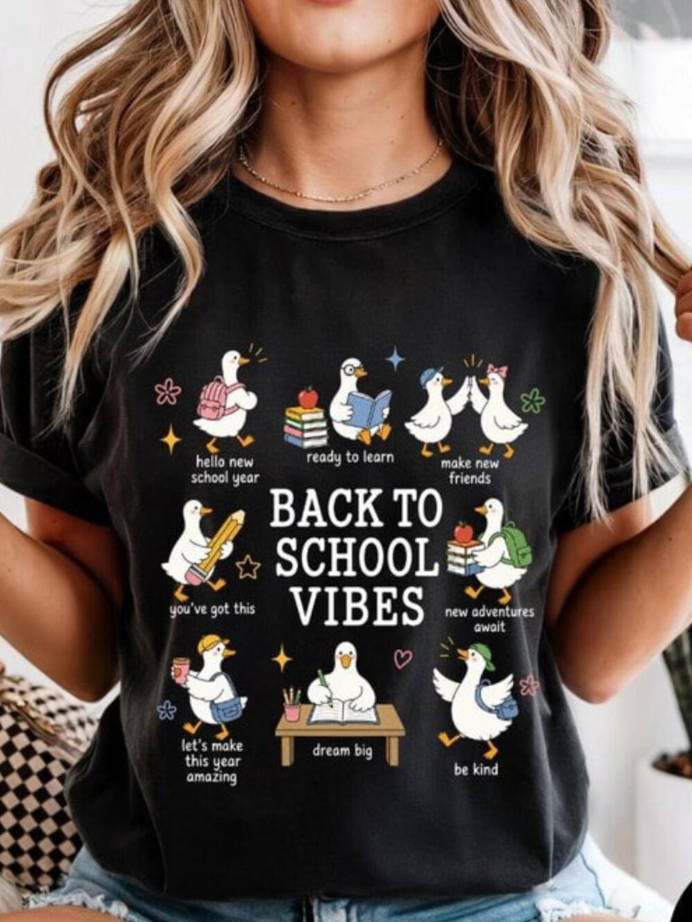 Back To School Vibes Tshirt, Cute Teacher Tee, Teacher Life Gift - Picture 1 of 4